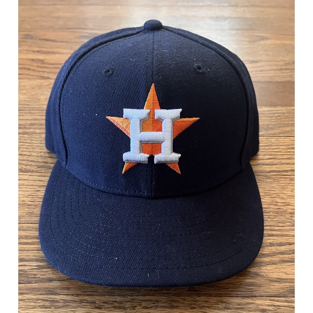 Houston Astros Hat Cap Fitted 6 7/8 Black MLB Baseball New Era 59 Fifty Mens EUC